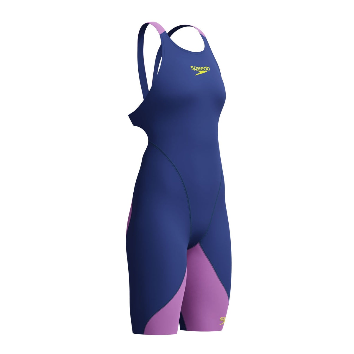 SPEEDO GIRLS FASTSKIN LZR IGNITE KNEESKIN NOBLE NAVY / NEON JELLY