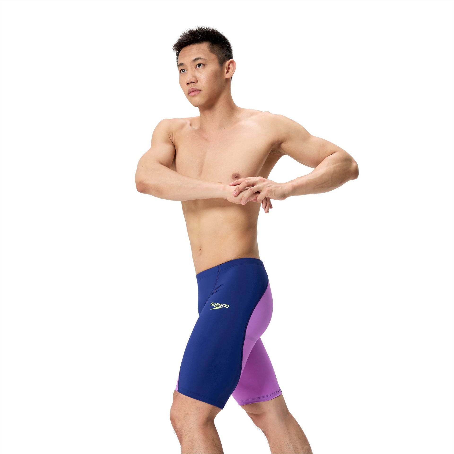 SPEEDO MENS FASTSKIN LZR IGNITE JAMMER NOBLE NAVY / NEON JELLY - Purple