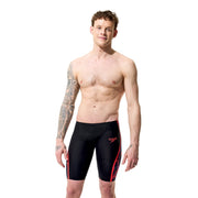 SPEEDO MENS FASTSKIN LZR PURE INTENT 2.0 PRINTED JAMMER BLACK EMBER - Black