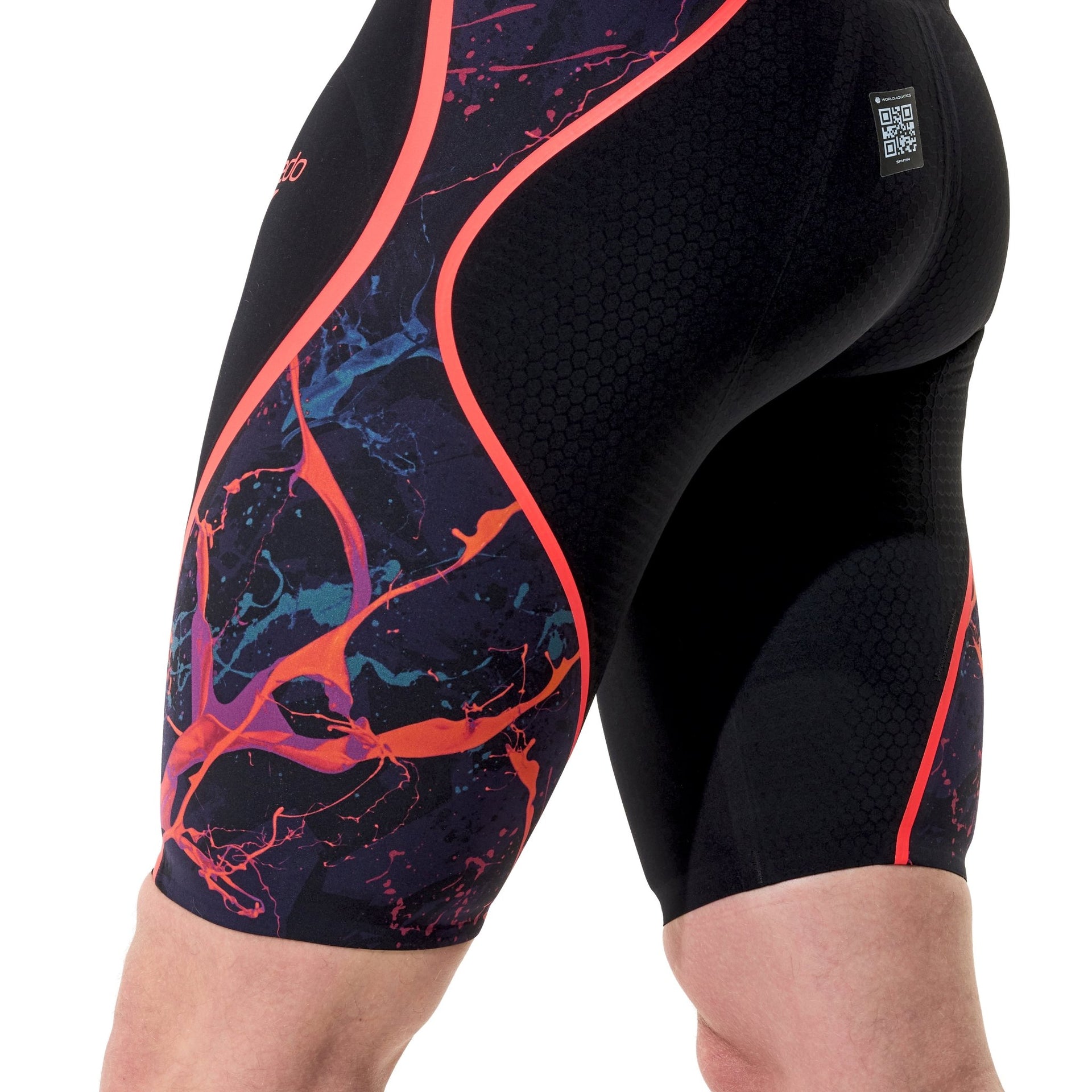 SPEEDO MENS FASTSKIN LZR PURE INTENT 2.0 PRINTED JAMMER BLACK EMBER - Black