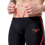 SPEEDO MENS FASTSKIN LZR PURE INTENT 2.0 PRINTED JAMMER BLACK EMBER - Black