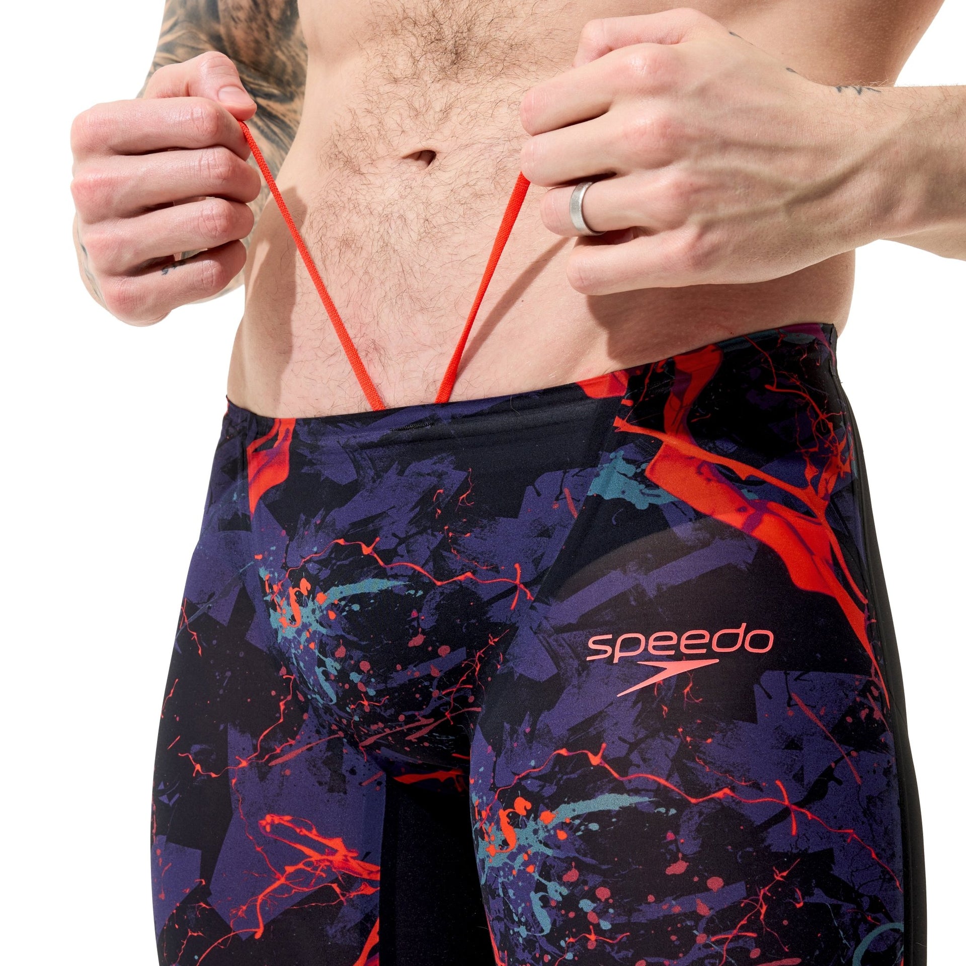 SPEEDO MENS FASTSKIN LZR PURE VALOR 2.0 JAMMER BLACK EMBER - Black