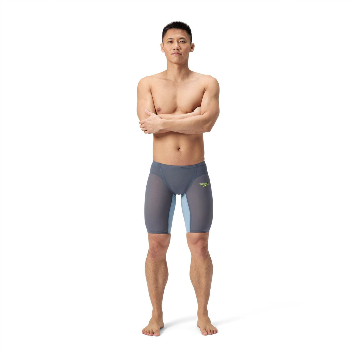 SPEEDO MENS FASTSKIN LZR PURE VALOR 2.0 JAMMER GREY LEAD / ACADIA BLUE
