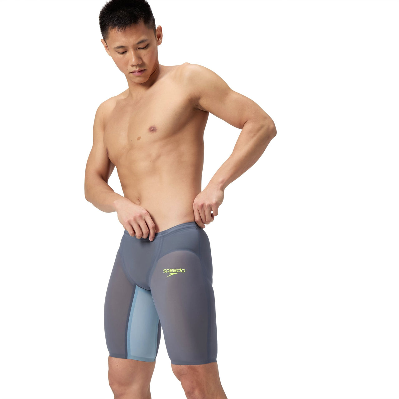SPEEDO MENS FASTSKIN LZR PURE VALOR 2.0 JAMMER GREY LEAD / ACADIA BLUE - Grey