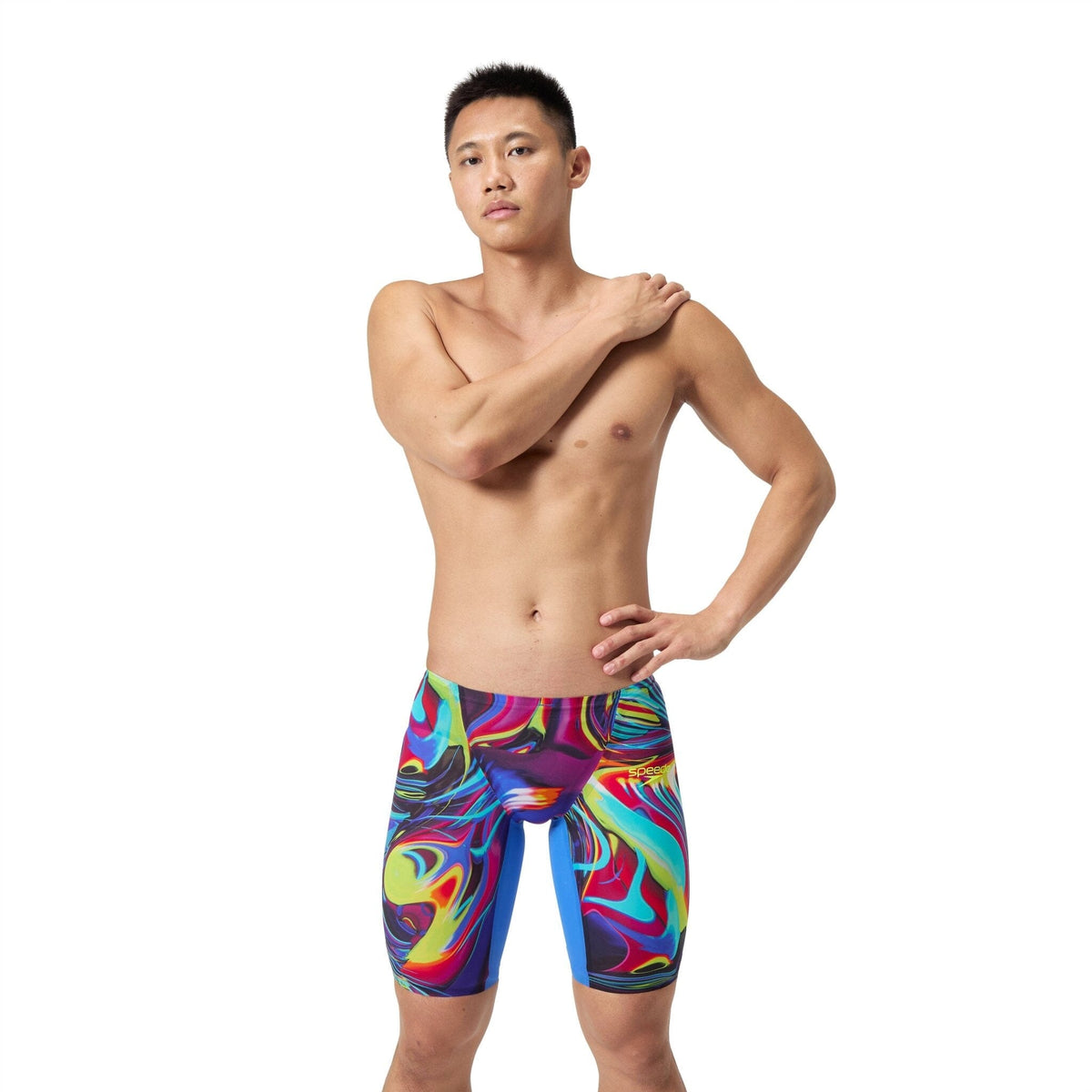 SPEEDO MENS FASTSKIN LZR PURE VALOR 2.0 JAMMER MOLTEN BLUR / COBALT POP