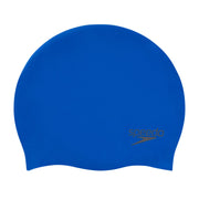 SPEEDO PLAIN MOULDED SILICONE SWIMMING CAP - Blue