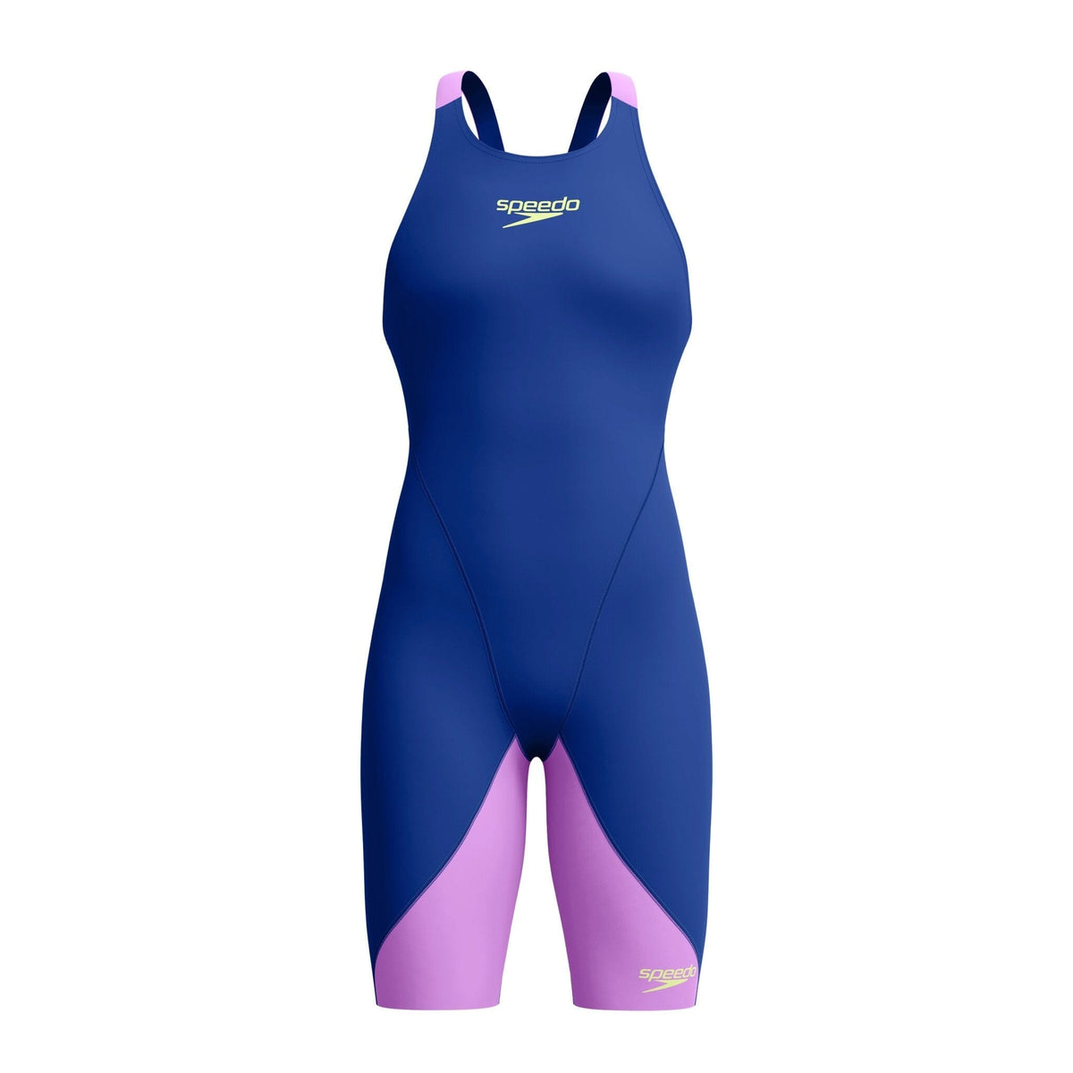 SPEEDO WOMENS FASTSKIN LZR IGNITE KNEESKIN NOBLE NAVY / NEON JELLY