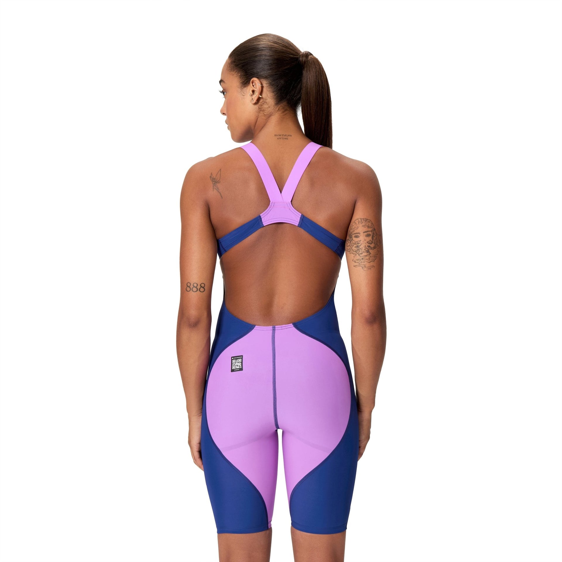 SPEEDO WOMENS FASTSKIN LZR IGNITE KNEESKIN NOBLE NAVY / NEON JELLY - Purple
