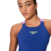 SPEEDO WOMENS FASTSKIN LZR IGNITE KNEESKIN NOBLE NAVY / NEON JELLY - Purple