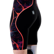 SPEEDO WOMENS FASTSKIN LZR PURE INTENT 2.0 PRINTED OPENBACK KNEESKIN BLACK EMBER - Black