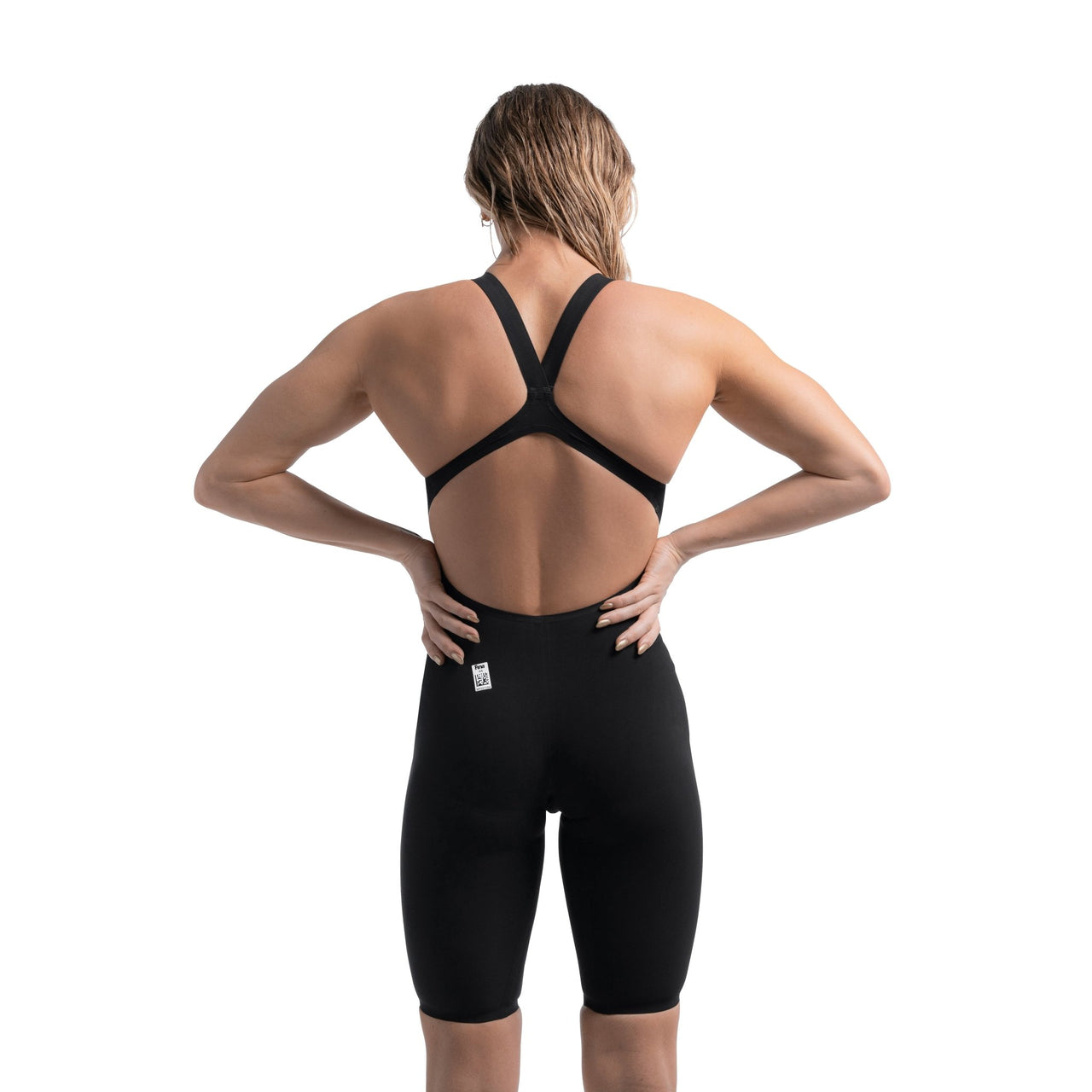 SPEEDO WOMENS FASTSKIN LZR PURE VALOR 2.0 OPENBACK KNEESKIN BLACK - Black