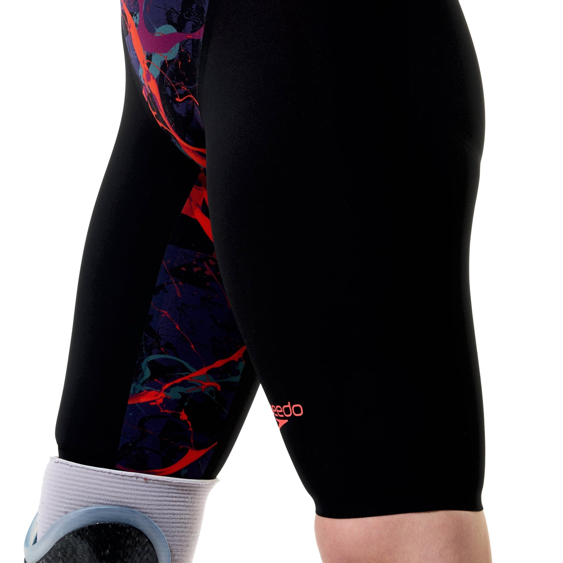 SPEEDO WOMENS FASTSKIN LZR PURE VALOR 2.0 OPENBACK KNEESKIN BLACK EMBER - Black