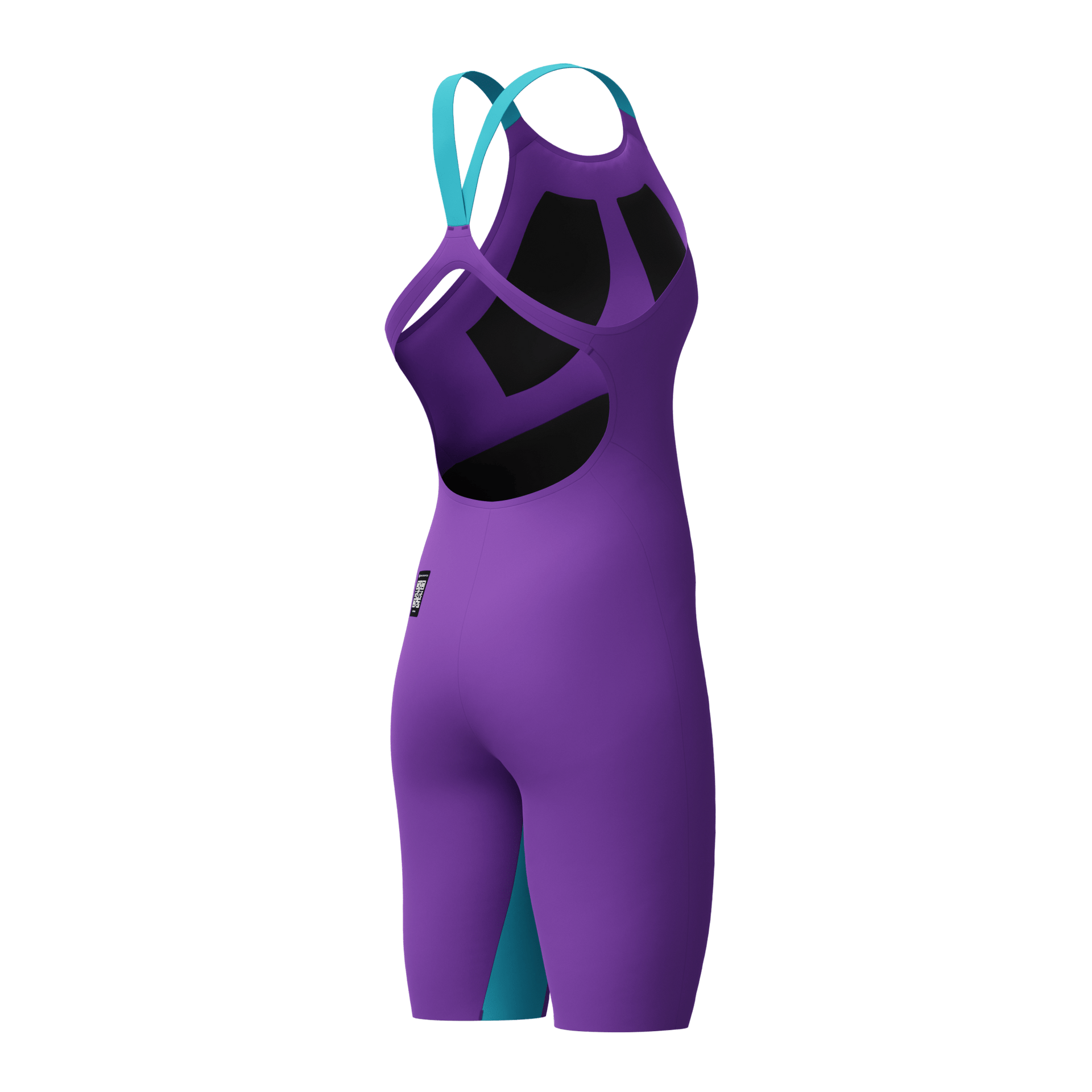 SPEEDO WOMENS FASTSKIN LZR PURE VALOR 2.0 OPENBACK KNEESKIN GALAXY GRAPE / MAYAN BLUE - Purple