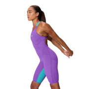SPEEDO WOMENS FASTSKIN LZR PURE VALOR 2.0 OPENBACK KNEESKIN GALAXY GRAPE / MAYAN BLUE - Purple