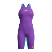SPEEDO WOMENS FASTSKIN LZR PURE VALOR 2.0 OPENBACK KNEESKIN GALAXY GRAPE / MAYAN BLUE - Purple