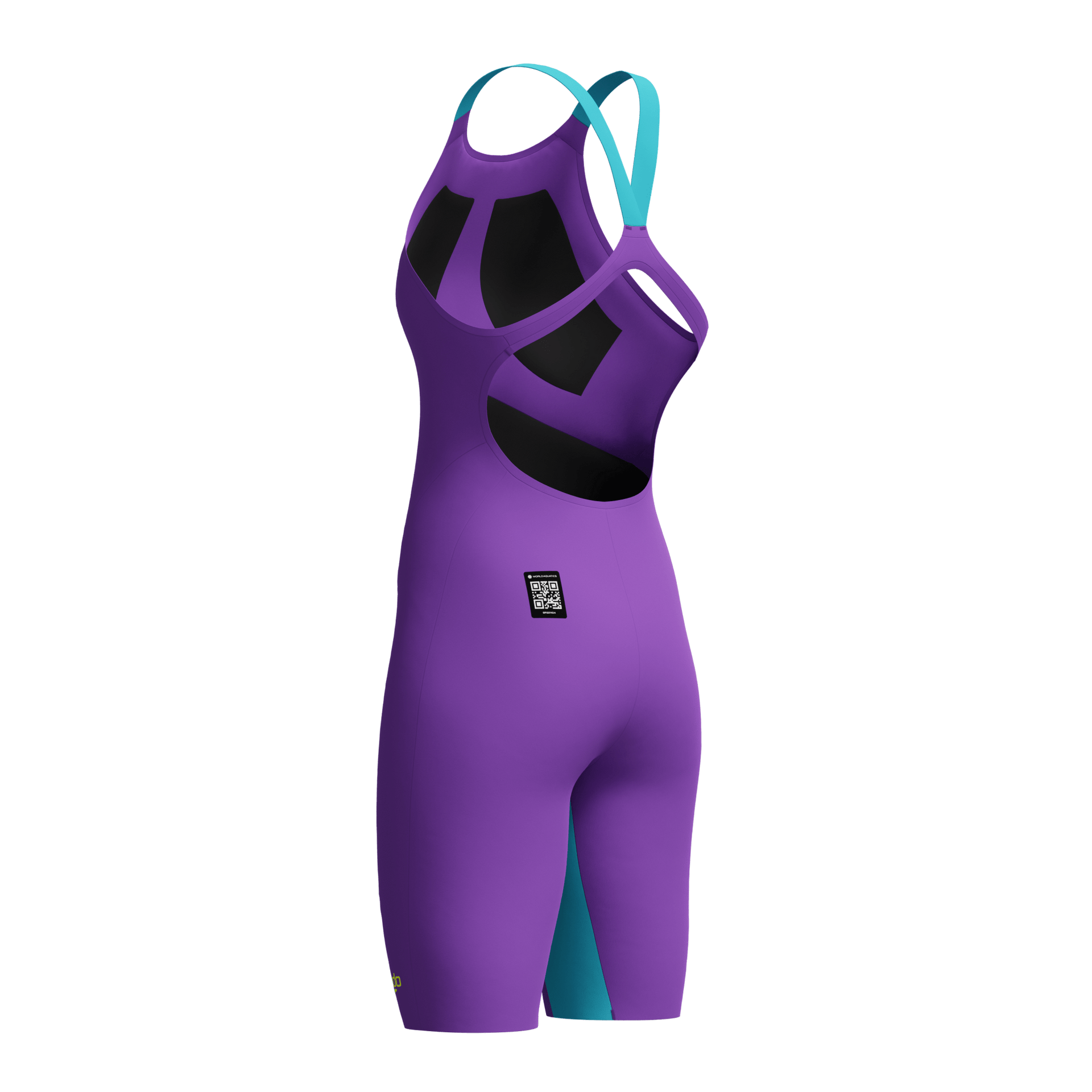SPEEDO WOMENS FASTSKIN LZR PURE VALOR 2.0 OPENBACK KNEESKIN GALAXY GRAPE / MAYAN BLUE - Purple