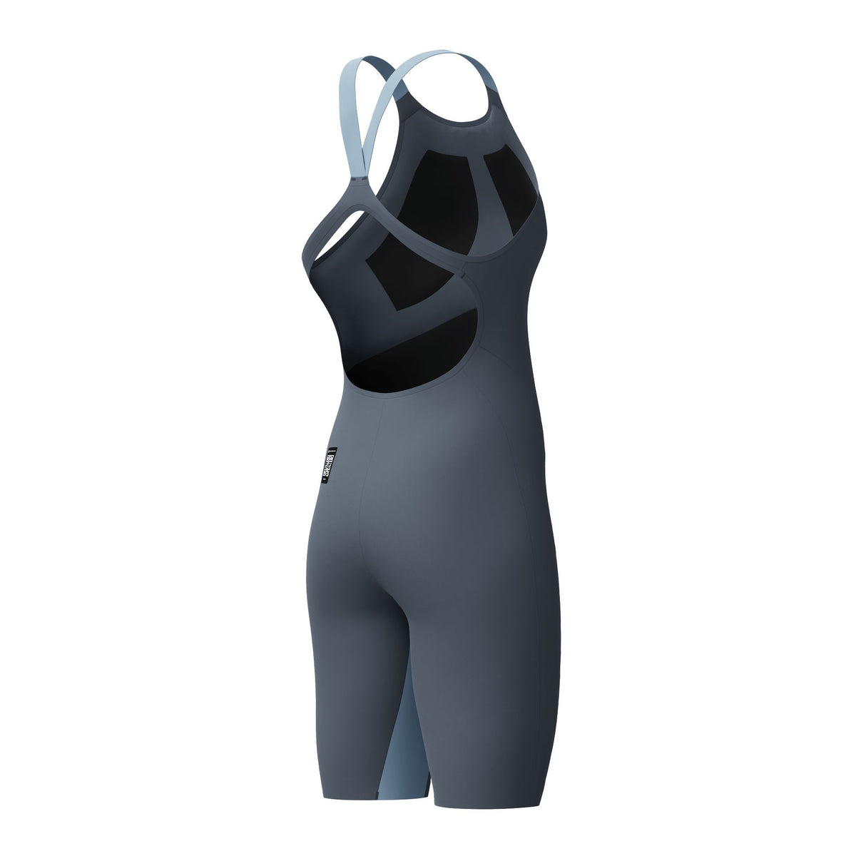 SPEEDO WOMENS FASTSKIN LZR PURE VALOR 2.0 OPENBACK KNEESKIN GREY LEAD / ACADIA BLUE