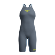 SPEEDO WOMENS FASTSKIN LZR PURE VALOR 2.0 OPENBACK KNEESKIN GREY LEAD / ACADIA BLUE - Grey