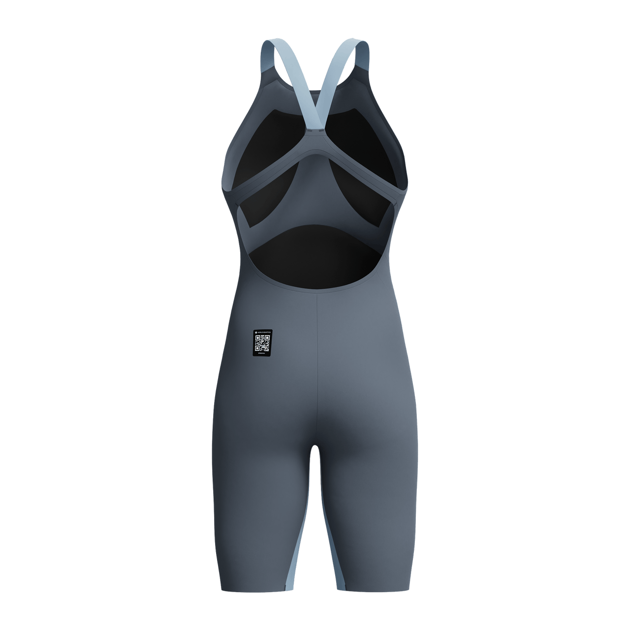 SPEEDO WOMENS FASTSKIN LZR PURE VALOR 2.0 OPENBACK KNEESKIN GREY LEAD / ACADIA BLUE - Grey