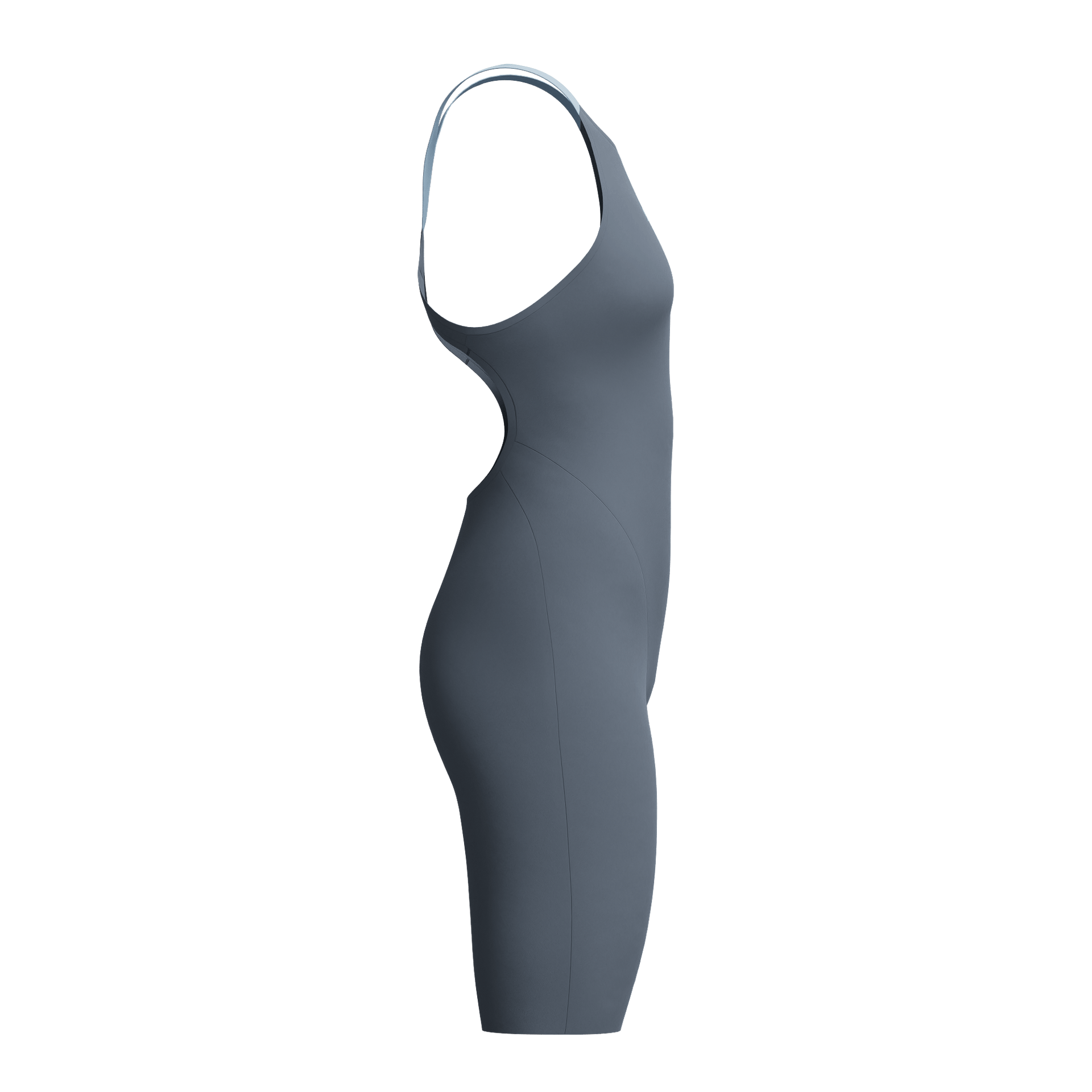 SPEEDO WOMENS FASTSKIN LZR PURE VALOR 2.0 OPENBACK KNEESKIN GREY LEAD / ACADIA BLUE - Grey