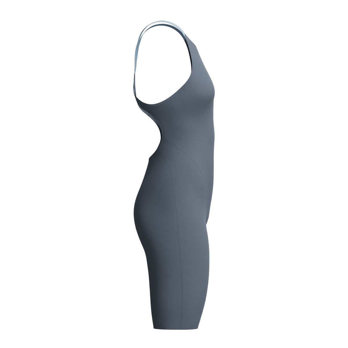 SPEEDO WOMENS FASTSKIN LZR PURE VALOR 2.0 OPENBACK KNEESKIN GREY LEAD / ACADIA BLUE