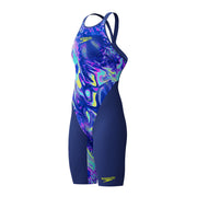 SPEEDO WOMENS FASTSKIN LZR PURE VALOR 2.0 OPENBACK KNEESKIN NOBLE NAVY / MORPHOSIS - Navy
