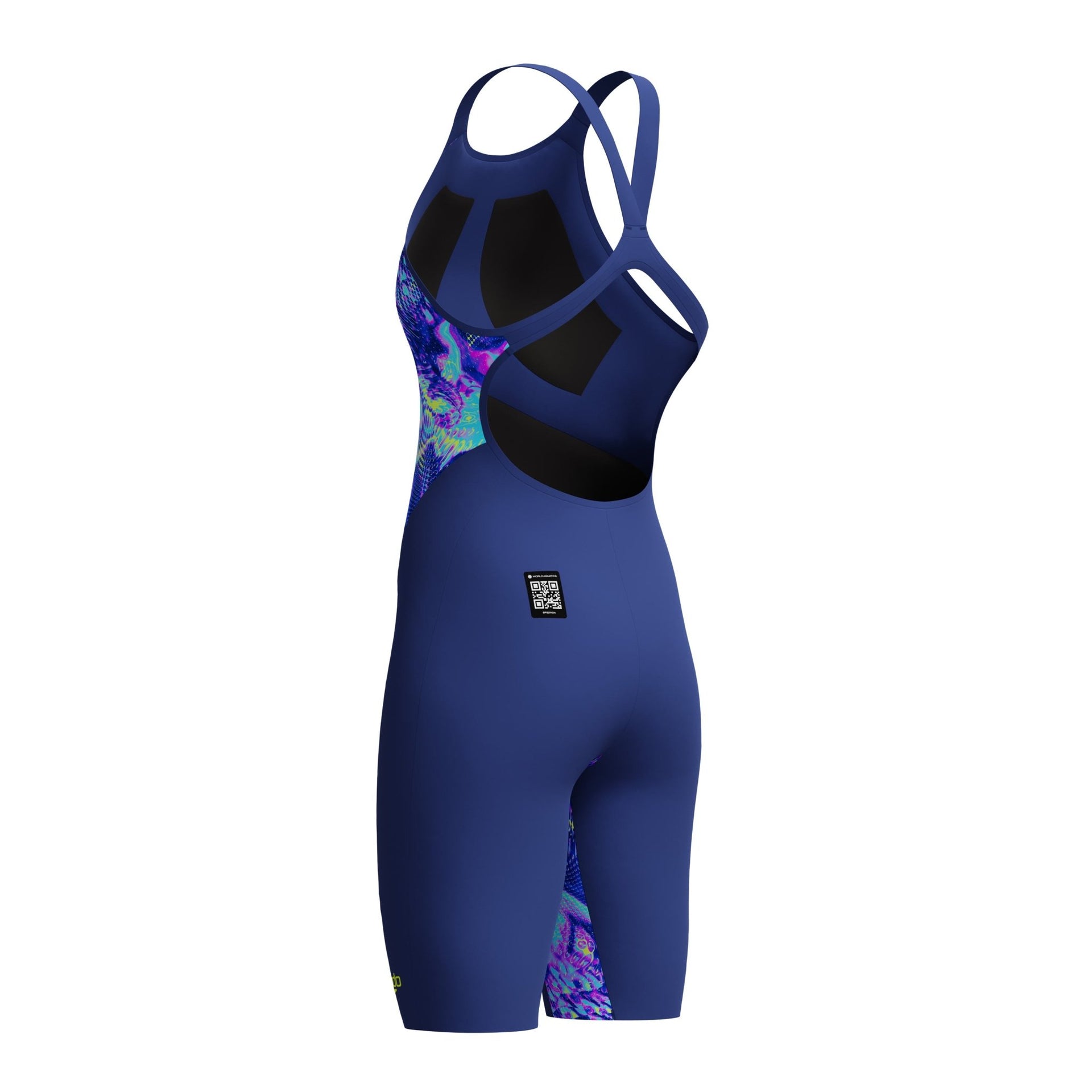SPEEDO WOMENS FASTSKIN LZR PURE VALOR 2.0 OPENBACK KNEESKIN NOBLE NAVY / MORPHOSIS - Navy