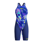 SPEEDO WOMENS FASTSKIN LZR PURE VALOR 2.0 OPENBACK KNEESKIN NOBLE NAVY / MORPHOSIS - Navy