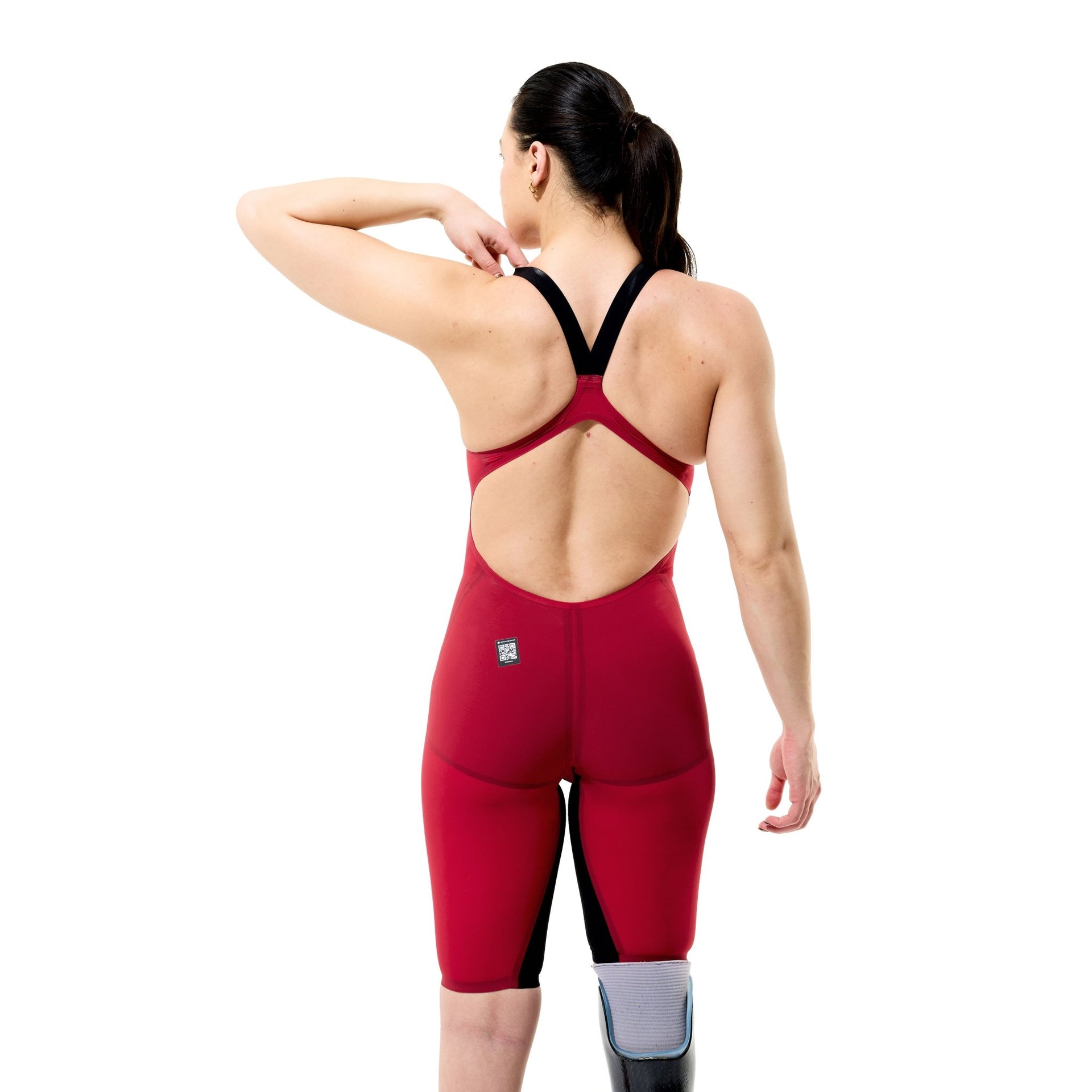 SPEEDO WOMENS FASTSKIN LZR PURE VALOR 2.0 OPENBACK KNEESKIN REGAL RED - Red