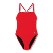 SPEEDO WOMENS SOLID ENDURANCE+ MAX V - BACK 2.0 SWIMSUIT - Red