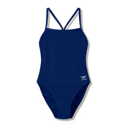 SPEEDO WOMENS SOLID ENDURANCE+ MAX V - BACK 2.0 SWIMSUIT - Navy