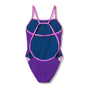 SPEEDO WOMENS SOLID TRI BACK SWIMSUIT GRAPE SODA - Purple