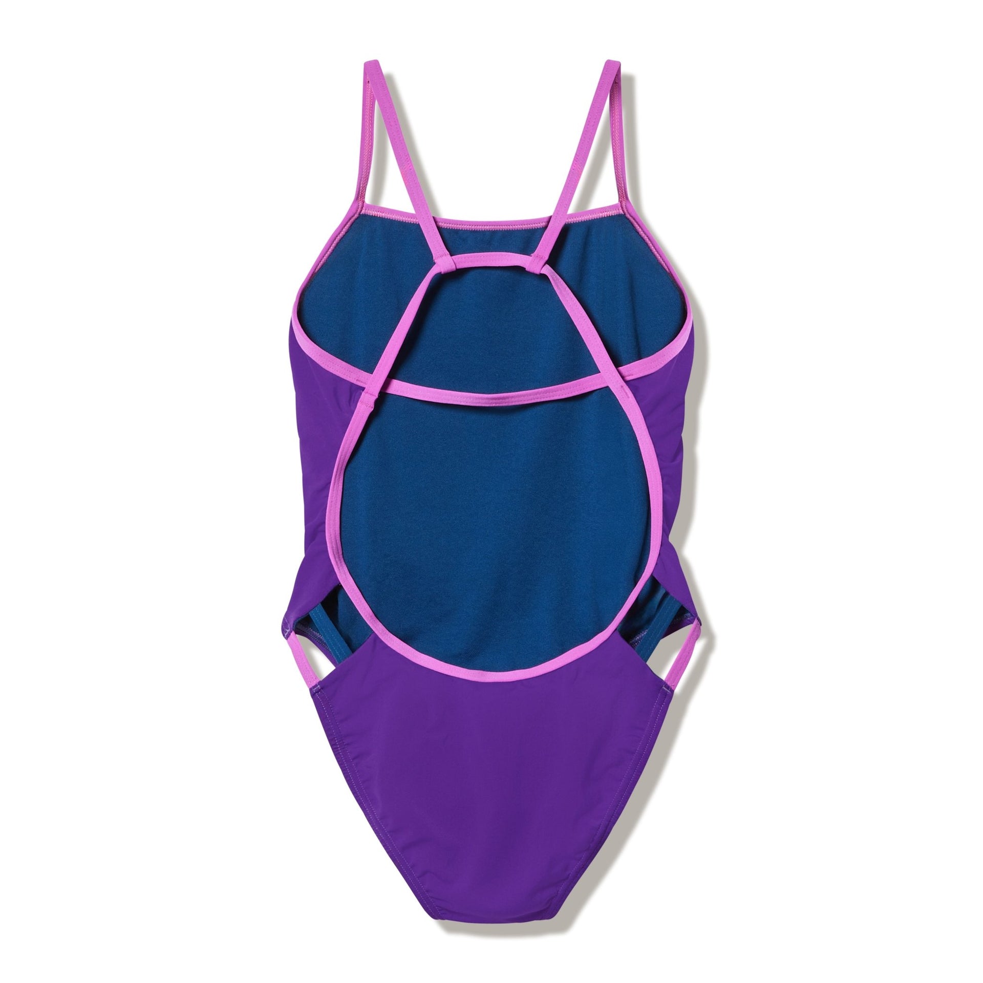SPEEDO WOMENS SOLID TRI BACK SWIMSUIT GRAPE SODA - Purple