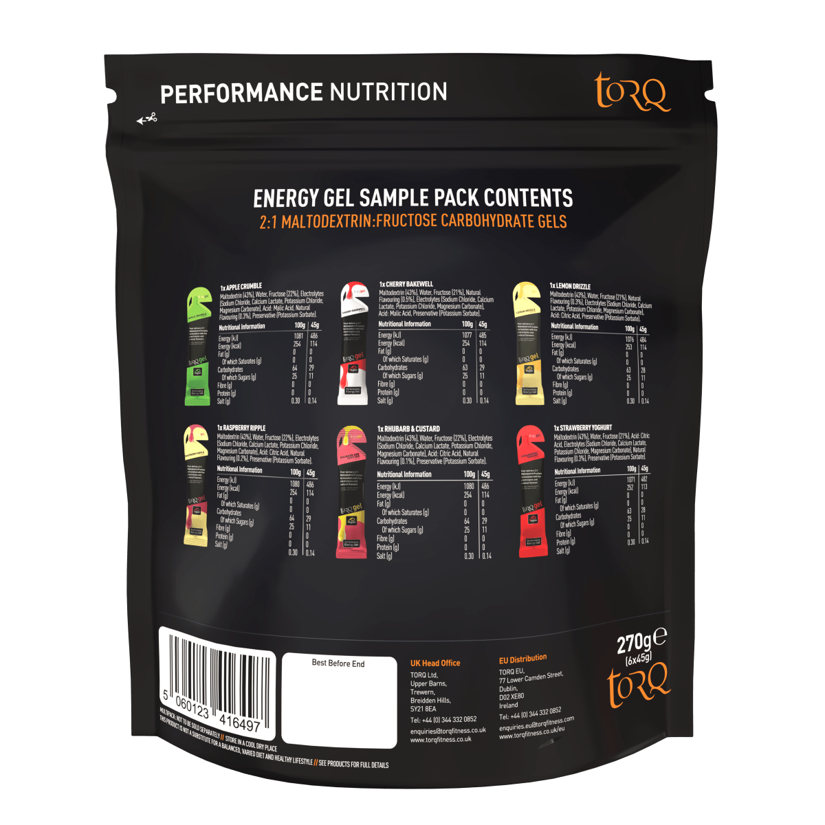 TORQ ENERGY GEL SAMPLE PACK - 6 x 45g