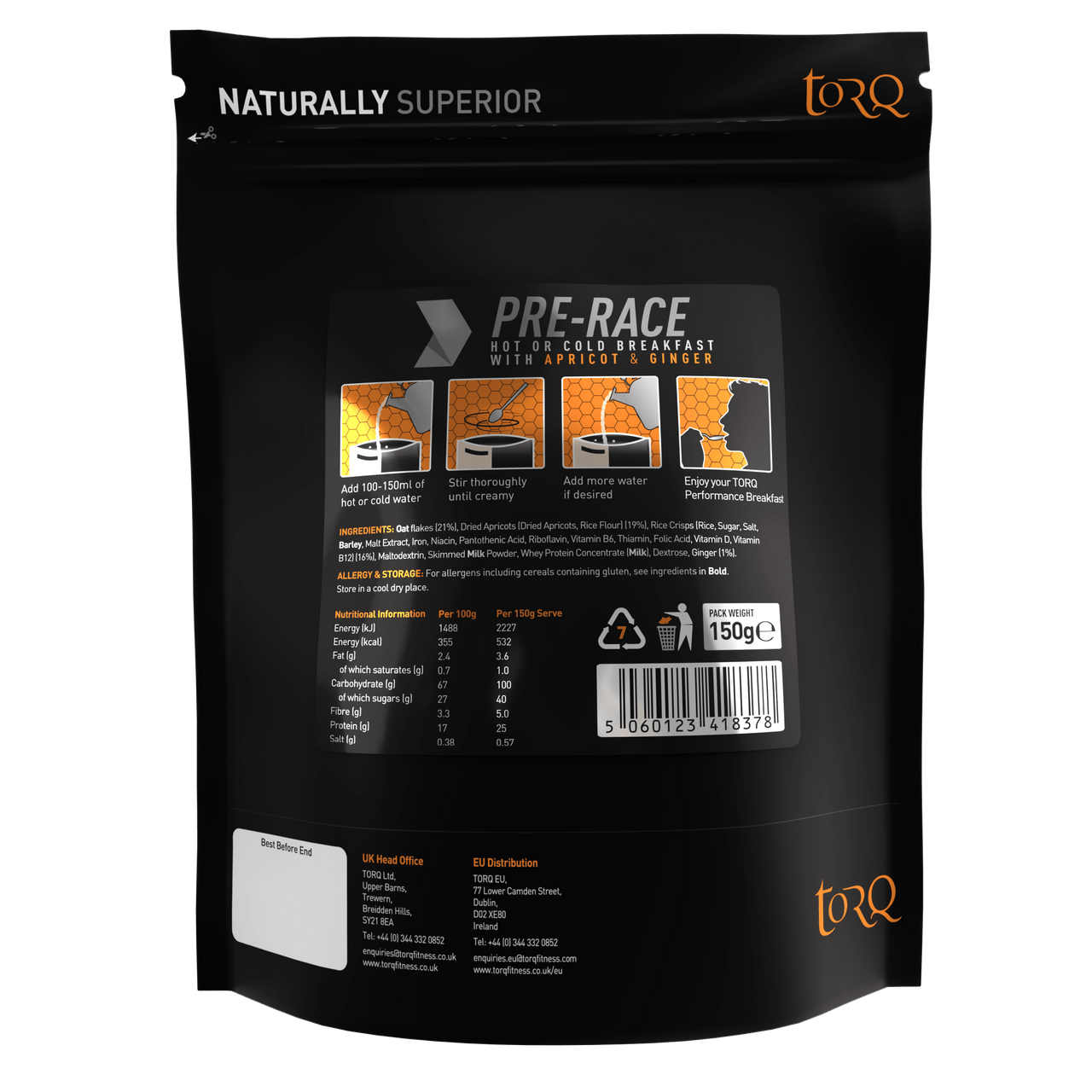 TORQ PRE - RACE BREAKFAST APRICOT & GINGER - 150g