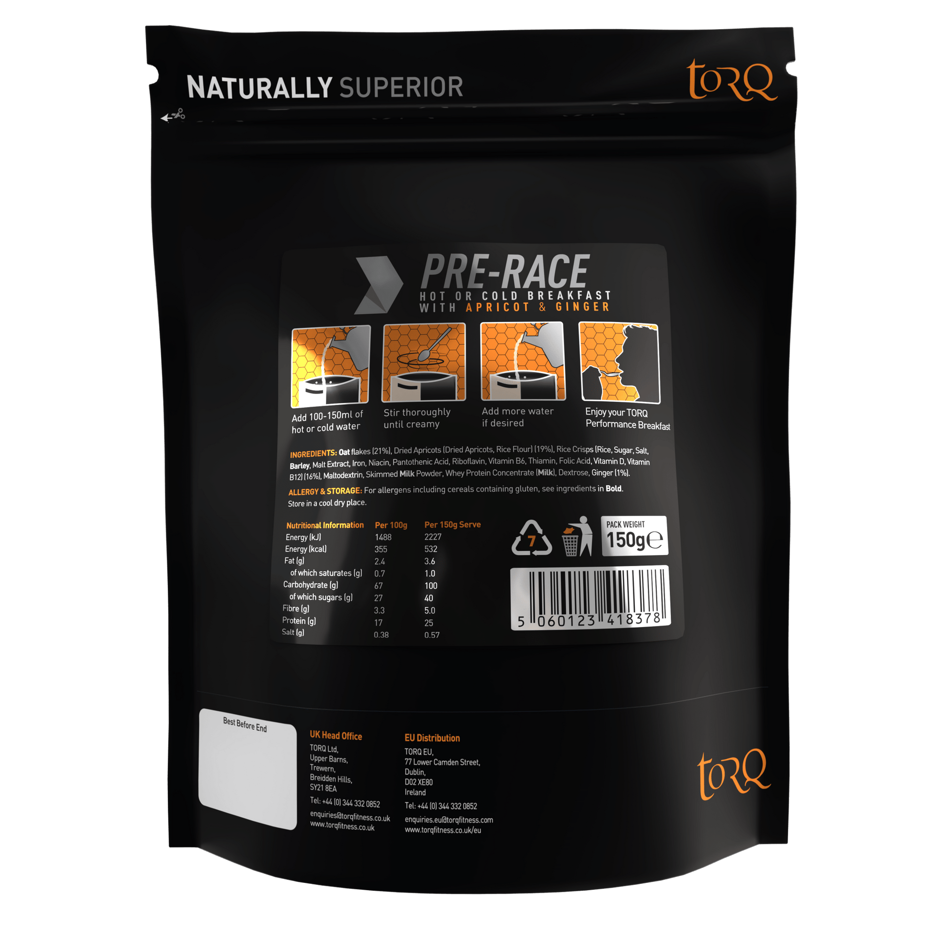 TORQ PRE - RACE BREAKFAST APRICOT & GINGER - 150g