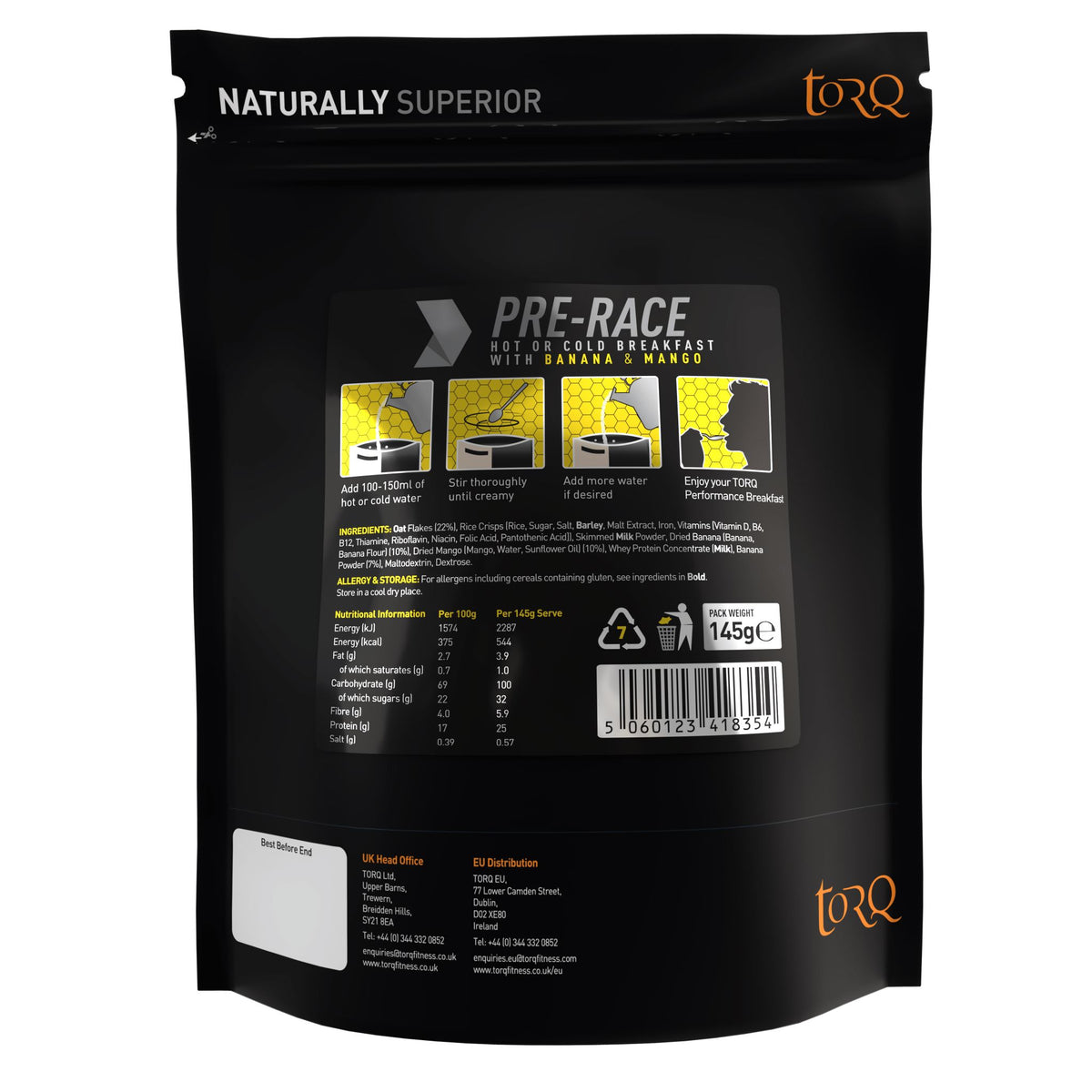 TORQ PRE-RACE BREAKFAST BANANA & MANGO