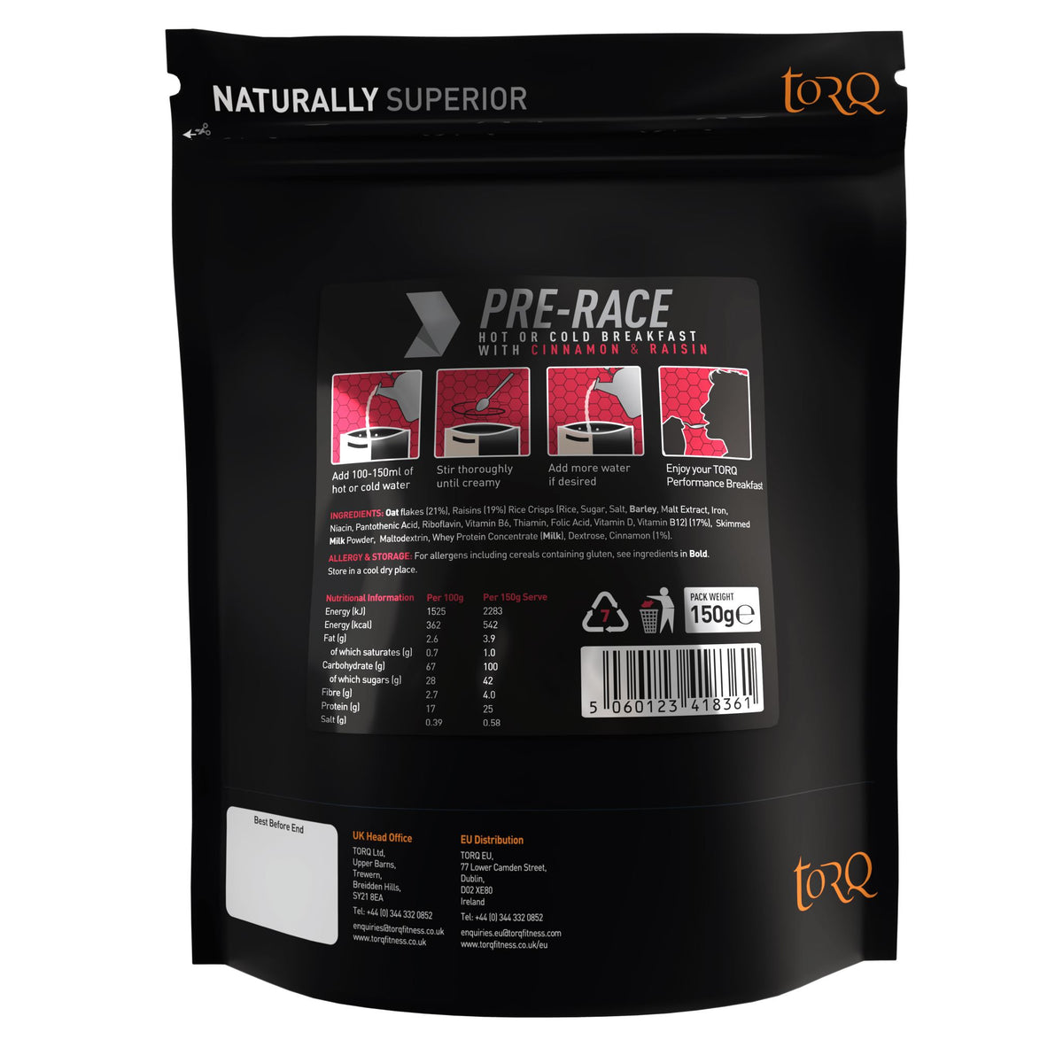 TORQ PRE-RACE BREAKFAST CINNAMON & RAISIN