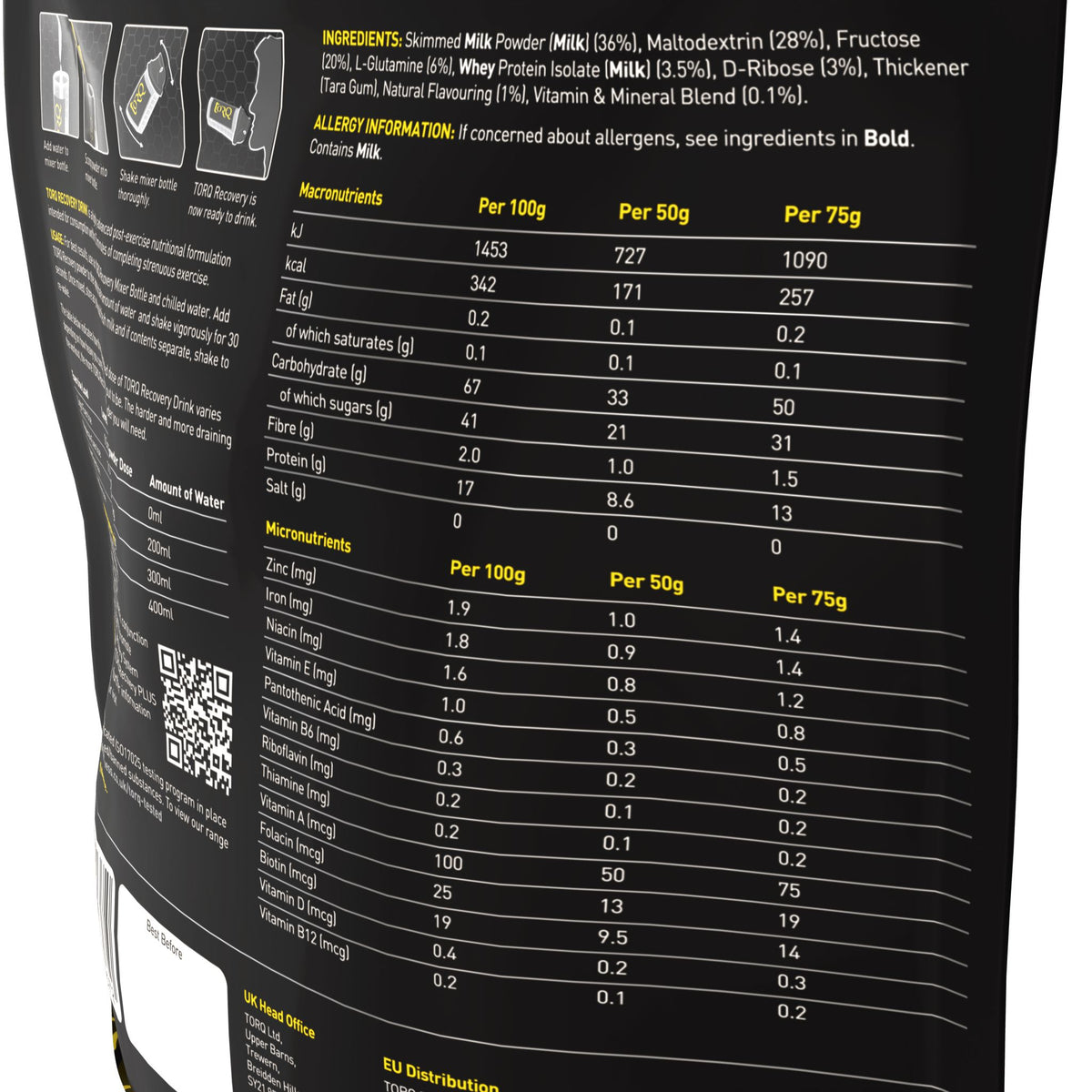 TORQ RECOVERY POUCH BANANA & MANGO