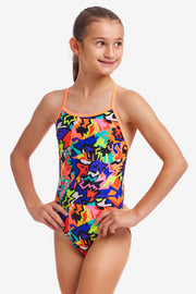 FUNKITA GIRLS SAW TOOTH TWISTED ONE PIECE - Multicolour