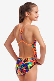 FUNKITA GIRLS SAW TOOTH TWISTED ONE PIECE - Multicolour