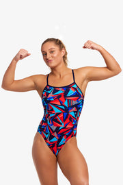 FUNKITA WOMENS PATRIOT BEAT SINGLE STRAP ONE PIECE Swimsuit Funkita Multicolour