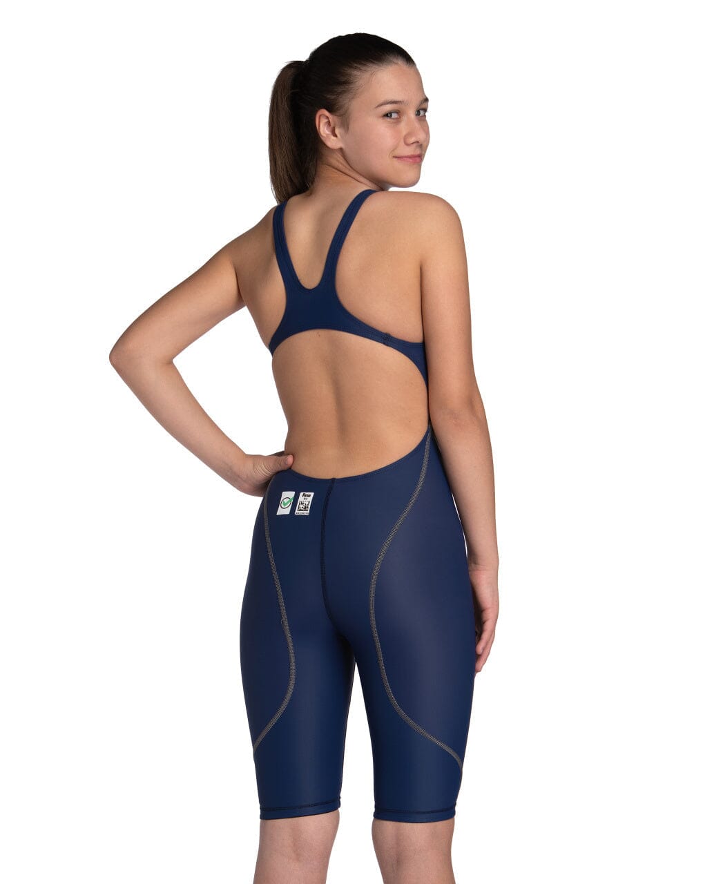 ARENA GIRLS POWERSKIN ST NEXT OPEN BACK KNEESUIT