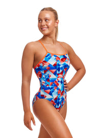 FUNKITA WOMENS BIG SWELL SINGLE STRAP ONE PIECE
