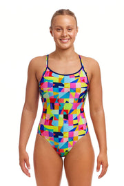 FUNKITA WOMENS ON THE GRID DIAMOND BACK ONE PIECE