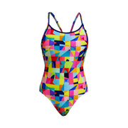 FUNKITA WOMENS ON THE GRID DIAMOND BACK ONE PIECE