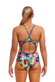 FUNKITA WOMENS ON THE GRID DIAMOND BACK ONE PIECE